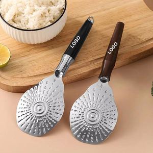 Cuchara de arroz al por mayor resistente al calor con mango de madera, espátula antiadherente para servir comida, ideal para restaurantes. - Product Image 1