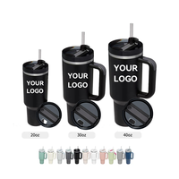 Vaso de Viaje y Botella de Agua de Vidrio Personalizada Hipdeer de 40 oz, a Prueba de Fugas, con Asa, Estilo Clásico