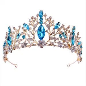 Belleza rey princesa Miss mundo gran corona boda cumpleaños princesa nupcial cristales diamante zirconia corona pelo tiara para novia