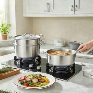 Ensemble de 10 pièces de batterie de cuisine antiadhésive en aluminium moulé sous pression, style classique pour <span class=keywords><strong>camping</strong></span>, avec marmite à soupe, vente en gros directe usine, prix très bas 2026 - Product Image 3