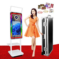 Miroir Photobooth Vintage avec Plateau d'Imprimante, Appareil Photo, Écran Tactile 21,5 Pouces, Machine Photobooth Selfie Miroir Magique