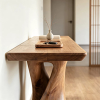 Console d'entrée en bois de pin style Wabi-sabi avec fonction de démontage pour hall d'entrée, design de luxe haut de gamme