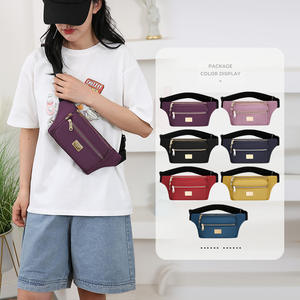 Sac banane en tissu Oxford pour hommes et femmes, étanche avec fermeture éclair, collection Printemps 2026, usage quotidien, pochette pour téléphone portable, violet taro, bleu foncé - Product Image 1