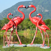 Sculpture d'art en fibre de verre de grande taille, simulation d'oiseau de flamme, personnalisé en usine