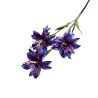 Künstliche Lilie mit 3 Blüten, Kunstseide-Lilie für Hochzeits- und Hoteldekoration, Heim-Blumendekoration