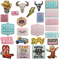 Patchs brodés thermocollants personnalisés avec logo pour casquettes de camionneur, vêtements et sacs – Motifs Western Cowboys et Cowgirls