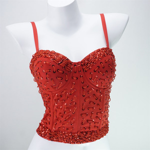 Corsé Largo con Perlas Brillantes y Varillas de Soporte, Top de Moda para Mujer, Estilo Bralette - Product Image 6