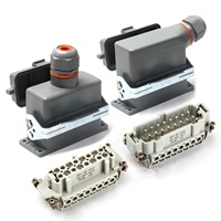 Connecteur d'alimentation industriel robuste BYLJQ HDC 16A HE-016 HE-020 en aluminium, fiche rectangulaire 20 broches mâle/femelle avec couvercle d'insertion