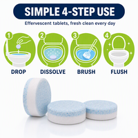 Tablettes effervescentes nettoyantes pour cuvettes de toilettes, pour le nettoyage quotidien des salles de bain domestiques