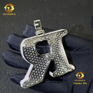 Pendentif Lettre R Initiale Personnalisé en Argent S925 Moissanite avec Certificat GRA, Style Hip Hop Iced Out, <span class=keywords><strong>et</strong></span> Ensemble Chaîne Infini pour Bijoux de Rappeur 3D - Product Image 2