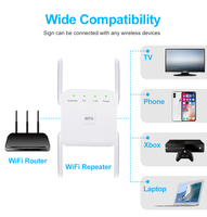 Repetidor WiFi Inalámbrico de 2.4G y 5Ghz, Amplificador de Señal WiFi de 300M y 1200 Mbps, Extensor de Largo Alcance 802.11AC 5G, Punto de Acceso Wi-Fi
