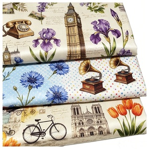 Nouveauté 2026 : Tissu satiné 100 % polyester imprimé numériquement, style rétro européen et américain, doux, idéal pour l'<span class=keywords><strong>ameublement</strong></span> et l'artisanat – Vente chaude ! - Product Image 2