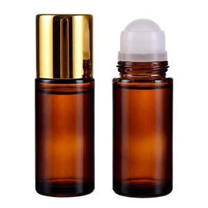 Flaconi Roll-on Ambrati da 30ml e 50ml con Tappo in PP Oro o Nero, per Oli Essenziali e Profumi, con Applicatore in Acciaio o Vetro - Product Image 1
