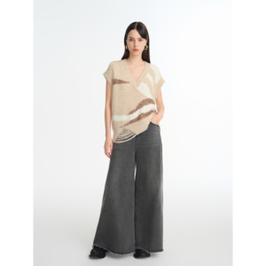 Custom Sweater Vest V-Neck <strong>Cable</strong> <strong>Knit</strong> <strong>Women</strong> <strong>S</strong> Sleeveless Sweater Knitted Oversized Sweater Custom <strong>Jumper</strong> - Product Image 3