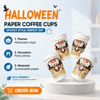 Gobelets en papier APP pour Halloween, cadeau, double paroi, qualité alimentaire, épais, isolants thermiquement, jetables, pour café, à emporter, bar, boissons
