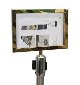 Gouden Zilveren Vrijstaande Roestvrijstalen Bewegwijzering A4/A3 Metalen Frame <span class=keywords><strong>Stanchion</strong></span> Bordhouders Voor Wachtrij Barrières - Product Image 4