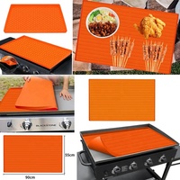 Tapis de cuisson en silicone réutilisable personnalisé OEM pour barbecue, protection anti-poussière pour plaque de cuisson