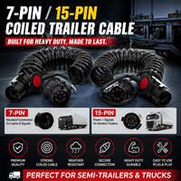 Câble adaptateur de remorque Hjyajzt ABS 7 broches, câble spiralé de remorque 7 broches, connecteur de câble à ressort 4,5 m pour pièces de camion