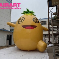 Modèle de fruit ananas gonflable en gros, mascotte mangue gonflable en PVC pour la décoration d'événements commerciaux