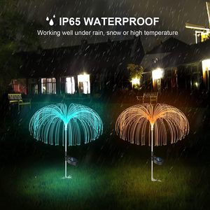 Lumières LED solaires imperméables en fibre optique en forme de méduse, lumières décoratives pour pelouse et jardin à brancher - Product Image 5