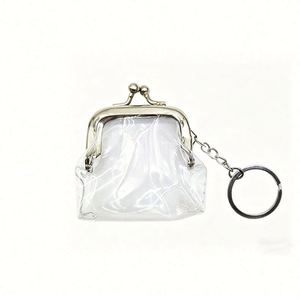 Mini Eco-Friendly Fashion Clear PVC Coin Purse <b>Keychain</b> Cable Organizer Snap Button Pouch for Keys Earphones Travel Wallet - Product Image 1