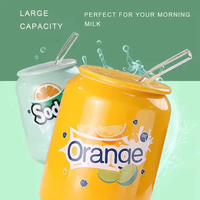 Cadeau personnalisé de dessin animé mignon portable tasses à café en céramique de couleur avec paille nouveauté café petit déjeuner tasse à lait