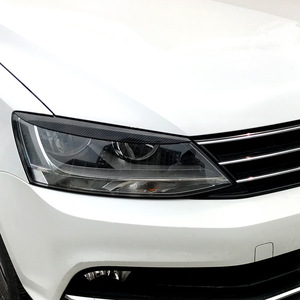 Volkswagen Sagitar Jetta Mk6 Headlight Brow Sticker Piano Black Carbon Fiber Texture ABS Body Decal - Product Image 2