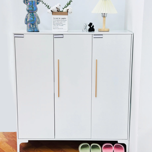 Meuble d'entrée en promotion : Meuble à chaussures moderne anti-poussière avec <span class=keywords><strong>3</strong></span> <span class=keywords><strong>portes</strong></span> en métal pour rangement optimisé - Product Image 4
