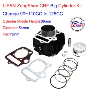 Kit de segments de piston de cylindre à gros alésage de 54mm adapté au moteur de VTT Loncin Lifan ZongShen 110cc à 125cc