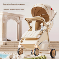 Nouvelle arrivée, poussette bébé pliable facile à utiliser, poignée réversible, 360°, poussette compacte légère, poussette de voyage pour les voyages en avion