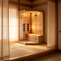 Cabine de sauna personnalisée haut de gamme avec finition en bois de cèdre, contrôleur numérique, design de porte en verre pour hôtels, espaces de bien-être privés