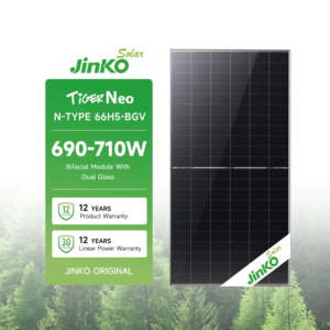 Panel solar Jinko de alta eficiencia personalizado tipo N 66H5-BGV 690W-710W módulo fotovoltaico bifacial PERC alto rendimiento 700W + - Product Image 1