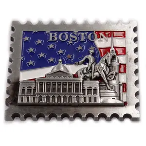 Souvenir personalizzato del magnete del frigorifero della costruzione in rilievo del bollo di Boston 3d degli stati uniti