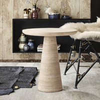 Table basse ronde en marbre naturel nordique JinZhistone, en travertin, pour salon ou chambre, meubles de maison