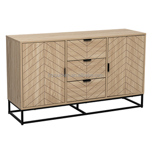 <strong>Modern</strong> Living Room <strong>Grey</strong> Wood Storage <strong>Sideboard</strong> - Product Image 3
