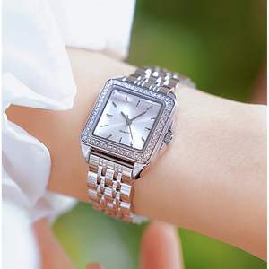 Montre-bracelet carrée de luxe BESTKANG pour femme en acier inoxydable, montre à quartz dorée tendance et étanche – Nouvelle collection - Product Image 5