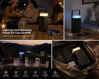 Batterie externe haute capacité 40000 mAh Type-C, charge rapide 22,5 W, station d'alimentation avec 3 câbles intégrés, lumière LED RGB, sangle de transport portable pour extérieur