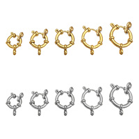 Fermoirs à ressort en acier inoxydable pour la fabrication de bijoux, 4,5 mm, fermoirs ronds à boulon dorés et argentés, 20 styles