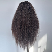 En stock – Perruque Lace Front 13x4 en fibre synthétique premium, résistante à la chaleur, sans colle, pour femmes
