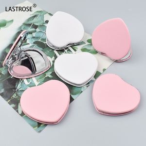 Wholesale Black Pink Double Side Heart Foldable Hand Held <b>Mirror</b> PU Leather <b>Small</b> Heart Shape Pocket <b>Mirror</b> - Product Image 6