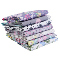 Tissu en coton patchwork imprimé floral multicolore fait main, 7 pièces, style mixte, vente en gros