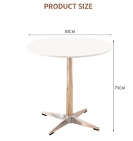Mobilier de salle à manger nordique en bois moderne et ensemble de chaises table à manger en MDF avec base en acier inoxydable