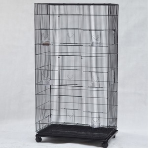 Papağanlar için büyük ferforje kuş kafesi, depolama rafı ile haddeleme <span class=keywords><strong>stand</strong></span>ı, ayrılabilir besleyici kutular-kolay temiz kuş evi - Product Image 2