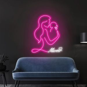 En stock, enseigne au néon pour la fête des mères, LED 20 pouces, maman et bébé, joyeuse fête des mères, enseignes au néon pour décoration murale, cadeau, enseignes au néon personnalisées - Product Image 4