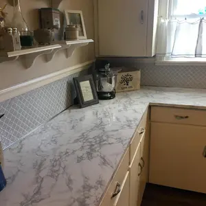 קיר קליפה אריחי Backsplash מטבח אמבטיה עיצוב הבית Pu עמיד למים טפט דביק מדבקה - Product Image 3