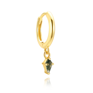Pendientes de Aro con Geometría de Plata de Ley Chapada en Oro de 18K y Ágata Verde para Mujer - Regalo Moderno para Bodas y Fiestas - Product Image 6