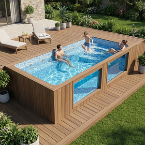 Piscina de Fibra de Vidrio Rectangular Portátil, Nueva, para Familias, Jardín Exterior, Resistente al Agua y a los Rayos UV, Capacidad Personalizada, Fácil Instalación - Product Image 5
