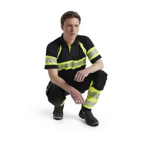 BLAKLADER - 199316429933C46 Hi-Vis 4-way-<b>stretch</b> <b>trousers</b> <b>Black</b>/Yellow - EAN 7330509716519 HI-VIS WORKWEAR - Product Image 4