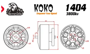 Motore Brushless da Corsa HOSHI SKYSTARS <span class=keywords><strong>KOKO</strong></span> 1404 3000KV 6S per Droni FPV a Lungo Raggio, Componenti DIY per Toothpick da 2,5-4 Pollici - Product Image 6