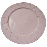 Assiette de présentation ronde en plastique vieilli style vintage pour mariage, banquet, décoration de table événementielle et domestique